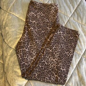 Suav’e Capri Legging Tummy control, Tan brown & cream animal print, Sz S, NWOT